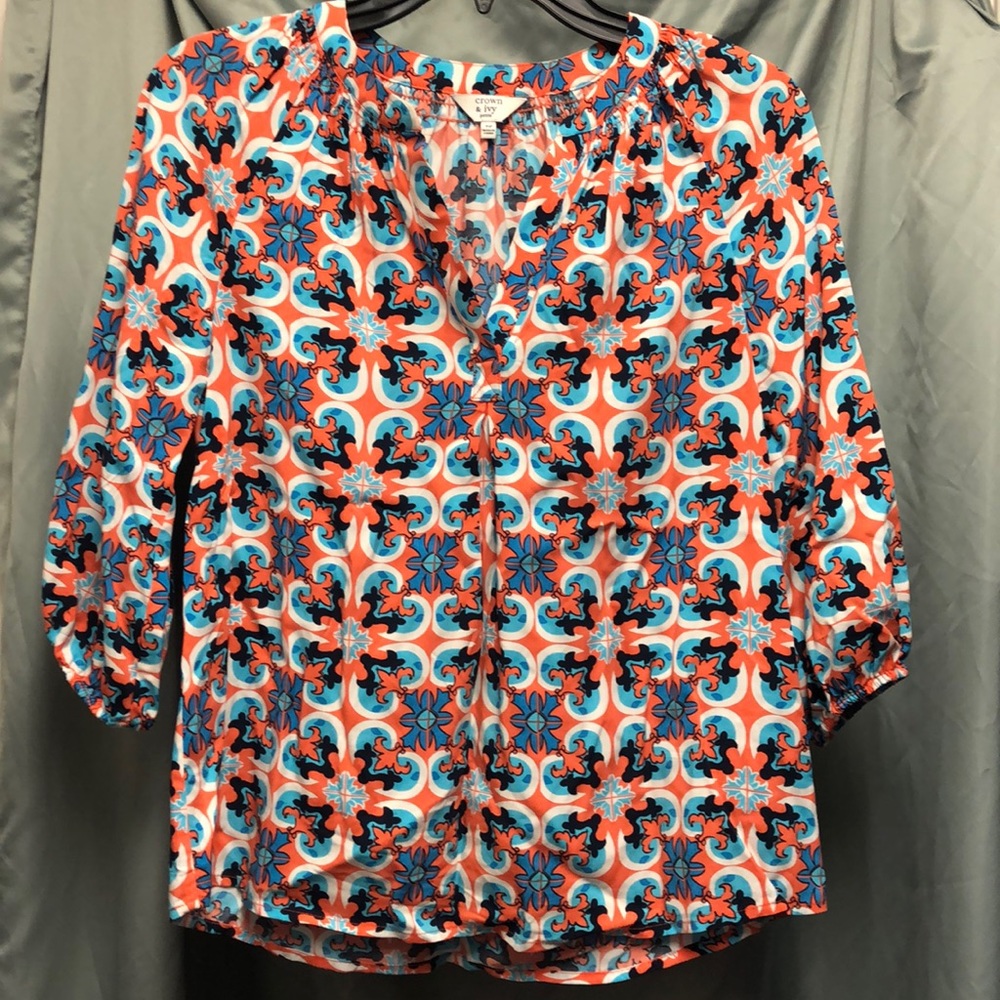 CROWN & IVY top/blouse - 3/4 length sleeves, PP